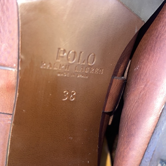 Polo Ralph Lauren NWOT leather heeled ankle boots with braided straps size 38 - Picture 9 of 9